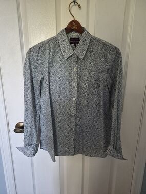 Liberty of London Blue and White Floral Button-Down Shirt